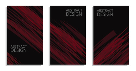 Obraz premium set of poster template design with abstract Red grunge background .eps