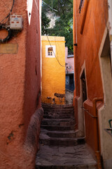 Colorful Alley in Guanajuato, Mexico at daytime