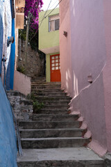 Colorful Alley in Guanajuato, Mexico at daytime