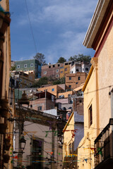 Colorful Alley in Guanajuato, Mexico at daytime