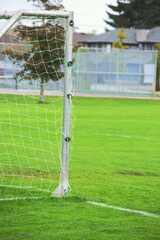 Soccer goal on football field