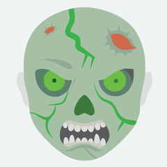 design logo icon vector illustration halloween minimalist zombie