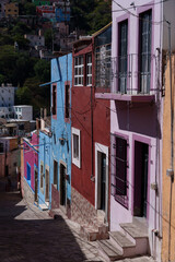 Colorful Alley in Guanajuato, Mexico at daytime