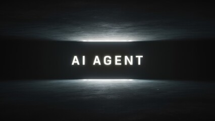 Discover the future with AI Agent concept, showcasing innovation and automation in a dark futuristic setting, perfect for cutting edge technology concepts