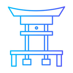 torii gate gradient icon