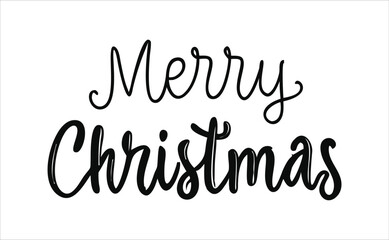 Merry Christmas Handwritten Typography—Festive Holiday Lettering Design for Greeting Cards, Seasonal Decorations, and Celebration Graphics. Ideal for greeting cards, posters, invitations, decorations