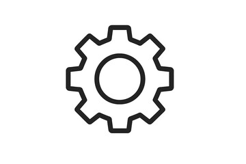 Cog wheel gear icon for settings and options. Vector illustration of a mechanical symbol for process, operation, and configuration. Simple outline graphic for web design.