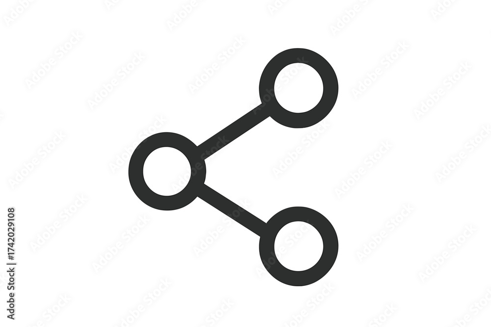 Wall mural share icon vector. minimalist social media share symbol. abstract connection node network. simple te
