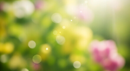 Obraz premium Abstract blurred background of flowers and sunlight bokeh