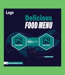 Food Menu & Restaurant Social Media Post Design Template
