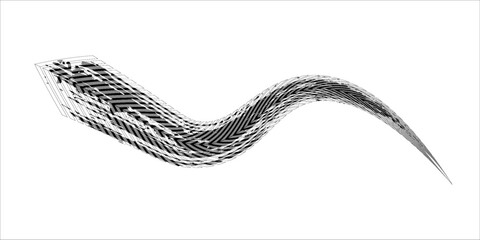 Tire trace track. Abstract wheels braking distances, tread silhouettes brushes. Isolated car or motorcycles vector trails