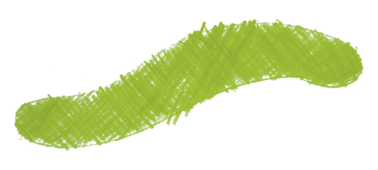 Abstract organic colored pencils abstract green chalk drop shape isolated on transparent background