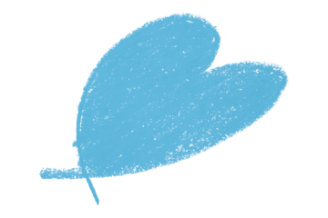 Valentine's Day Chalk Crayon Light Blue Heart Shape Illustration Isolated on Transparent Background