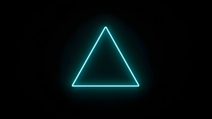 Neon Triangle: A bright, geometric triangle glows with a neon light, its sharp edges and striking form dominating the dark, and its simple yet powerful shape attracts attention.