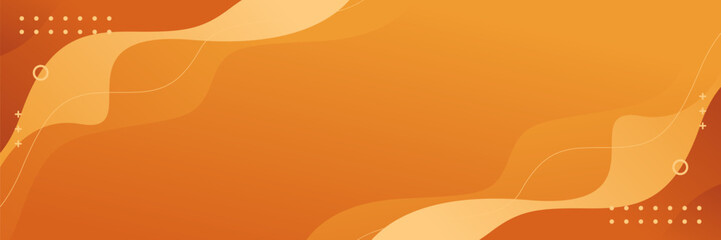 Abstract orange, brown, and beige wave background with geometric elements. Modern banner design. Suitable for templates, sale banners, events, websites, headers, and more