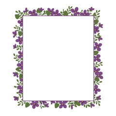Purple Flower Frame Border Design.