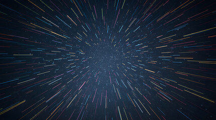 Cosmic Voyage: A mesmerizing visual of light speeding through the cosmos, reminiscent of stars streaking across the night sky. Exploring the depth of space, where colors intertwine. 