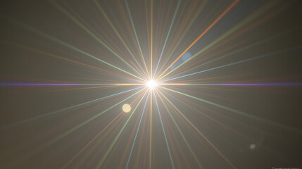Obraz premium Cosmic Burst of Light: A brilliant sunburst explodes across the image, radiating outward with streams of vibrant light and a dazzling display of color.