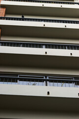 Looking up at balconies
