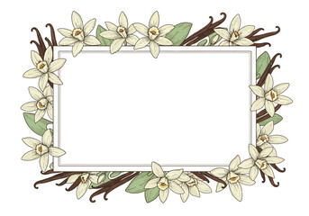 Vanilla Flower Frame Border Design.