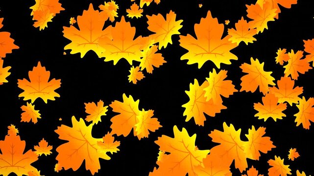 pop up transition animation autumn maple leaf