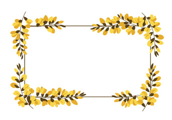 Yellow Flower Frame Border Design.