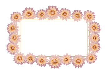 Peach Flower Frame for Wedding Invitation.