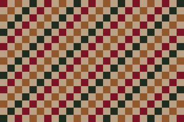 Multicolor red, cream, and green checker background with warm holiday feel.