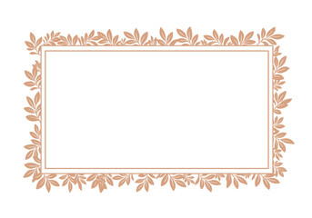 Elegant Peach Leaf Frame Border Design.