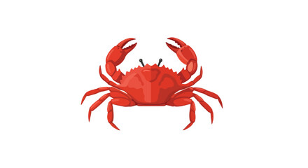 Vibrant red crab illustration with raised claws, isolated on a clean white backdrop for versatile usage scenarios