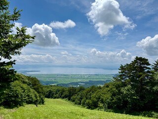 tropical landscape with blue sky