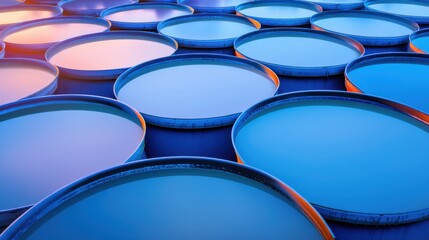 Industrial blue liquid storage tanks warehouse photograph urban setting aerial view industrialization concept