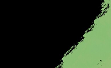 Green watercolor ink paint splash black background abstract texture artistic brush grunge colorful for business flyer template