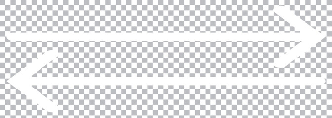 White Arrow icon. White icon on Transparent  background. Inversion . Vector arrow icon pointing to the right.  EPS 10.