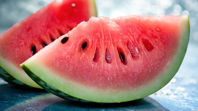Fresh watermelon slice on a table