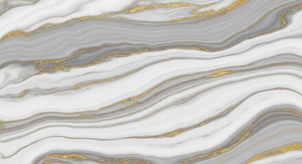 Obraz premium Elegant gray and white marble surface with glittering gold accents