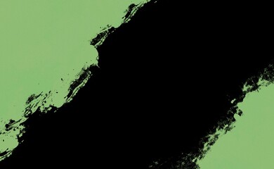 Obraz premium Green watercolor ink paint splash black background abstract texture artistic brush grunge colorful for business flyer template