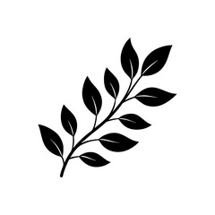 Minimalist leaf branch silhouette vector scalable illustration for nature and botanical design projects