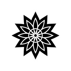 Obraz premium Geometric floral star design on transparent background silhouette