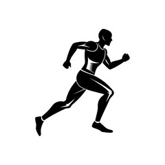 Dynamic running man silhouette vector illustration for fitness and sports concepts