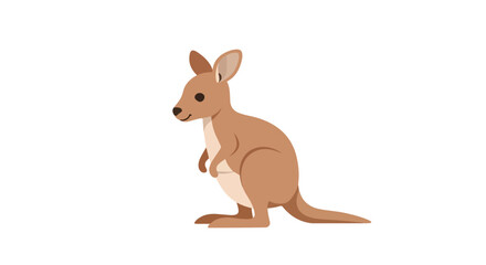 Stylized kangaroo illustration standing in a simple side pose on a plain background showcasing digital artwork of marsupials