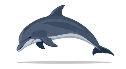 Depiction of a marine mammal gracefully soaring above the white expanse marine serenity portrayed by digital aquatic animal in motion vector