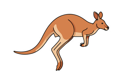 Delightful depiction of a kangaroo mid-leap, evoking australian wildlife and native animal representations showcasing its distinctive form and