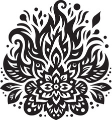 Fototapeta premium Elegant Black and White Floral Vector Design Element Suitable for Various Design Projects