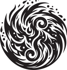 Fototapeta premium Abstract swirling vortex design in black and white for graphic resource elements