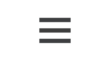 Simple navigation menu icon composed of horizontal lines for website and application interfaces design 98character