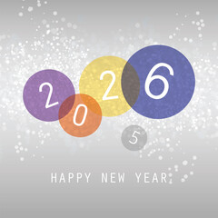 Best Wishes - Simple Colorful New Year Card, Cover or Background, Vector Design Template with Numerals - 2026