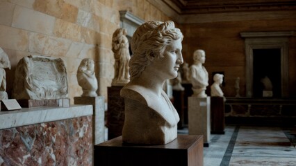 A group of statues in a museum