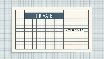 Document with Private text and grid layout access denied
