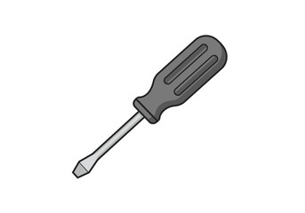 Illustration of a flathead screwdriver tool for construction and repair work.